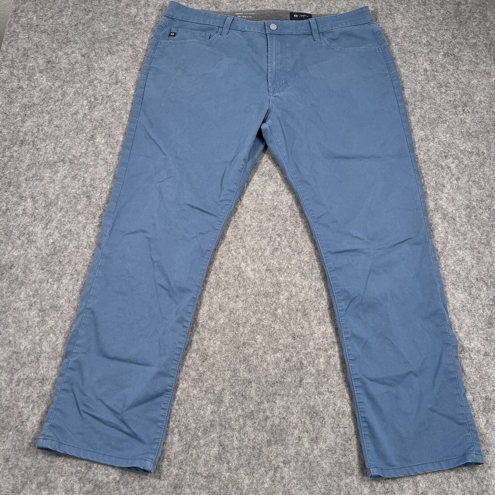 AG Adriano Goldschmied Sky Blue Twill Everett Slim Straight Pants Men Size 38x29